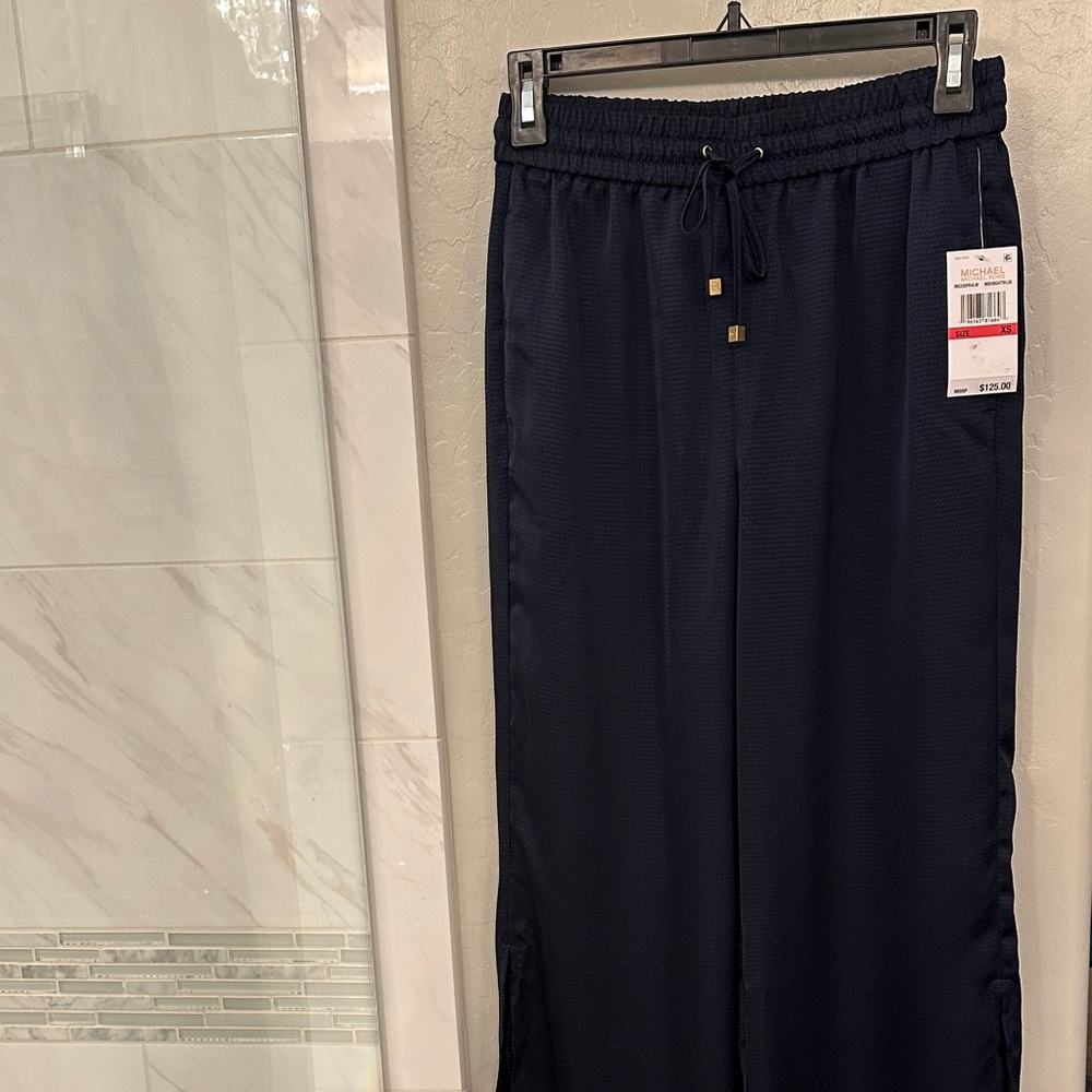 Michael Kors womens Dark Navy Drawstring  Pants NWT
